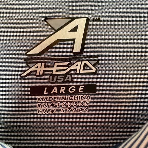 Ahead USA Grumpy Dwarf Golf Shirt Mens Large Striped Embroidered Short Sleeve - Picture 5 of 6